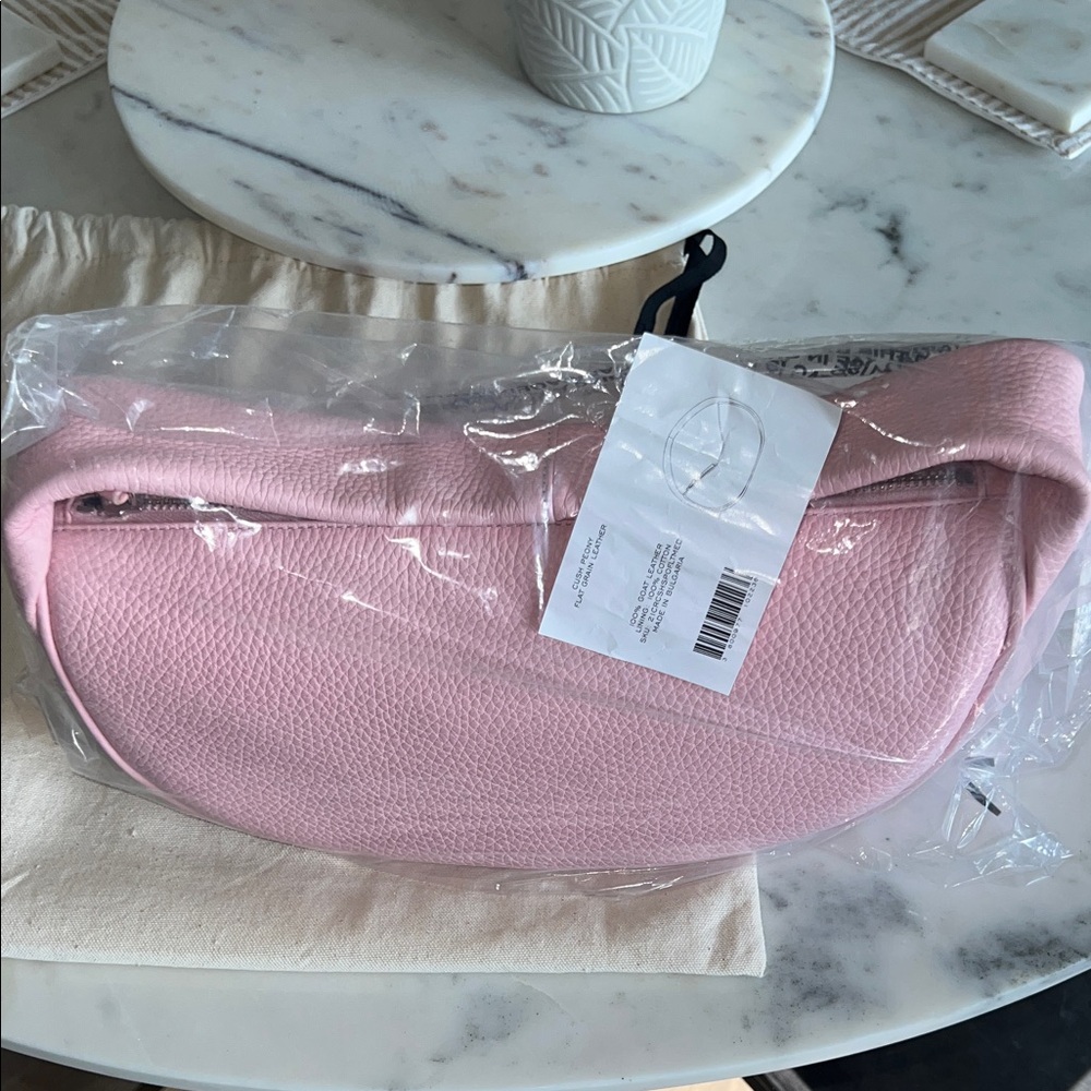 BY FAR Cush Peony Flat Grain Leather Shoulder Bag - Picture 2 of 11